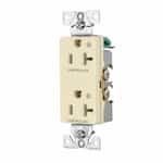 20 Amp Dual Controlled Decorator Receptacle, 2-Pole, #14-10 AWG, 125V, Almond