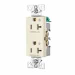 Eaton Wiring 20 Amp Dual Controlled Decorator Receptacle, 2-Pole, #14-10 AWG, 125V, Ivory