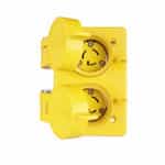 Eaton Wiring 15 Amp Watertight Locking Duplex Receptacle, NEMA L7-15, 277V, Yellow