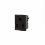 15 Amp Snap-In Receptacle, Square, Black