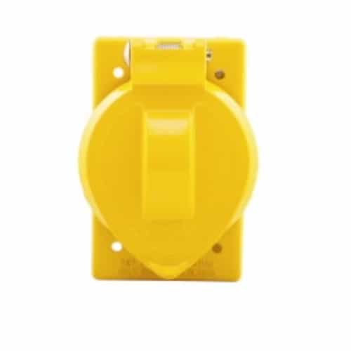 Eaton Wiring Weatherproof Single Receptacle Metal Cover for FS/FD -BOXes, Yellow