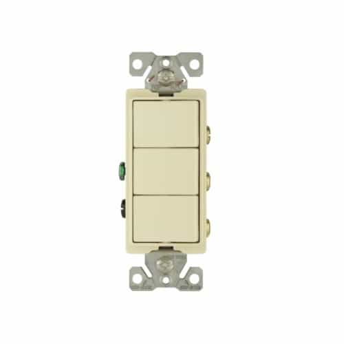 Eaton Wiring 15 Amp Rocker Switch, Single Pole (3), 3-Way, 120V, Almond