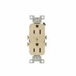 15 Amp Duplex Receptacle, 2-Pole, 3-Wire, #14-10 AWG, 125V, Ivory