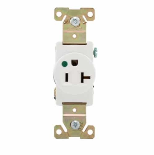 Eaton Wiring 20 Amp Premium Flush Mount Single Receptacle, White