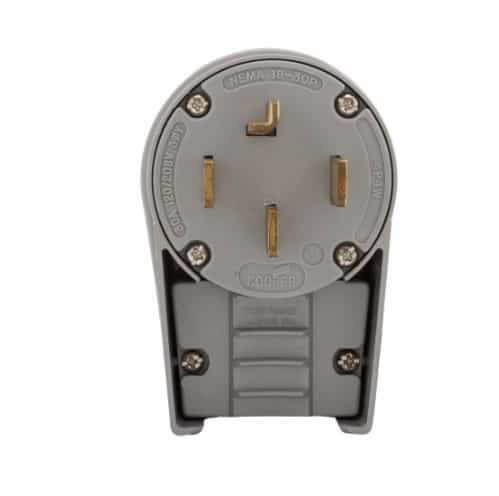 Eaton Wiring 30 Amp Electric Plug, NEMA 18-30P, Angled, Grey