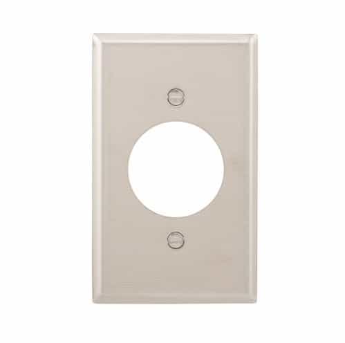 Eaton Wiring 1-Gang Power Outlet Wall Plate, 1.59" Hole, Standard, Steel