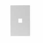 1-Port Modular Wall Plate, Mid-Size, White Satin