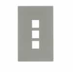 Eaton Wiring 3-Port Modular Wall Plate, Mid-Size, Silver Granite