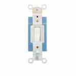 15 Amp Toggle Switch, 3-Way, Industrial, White