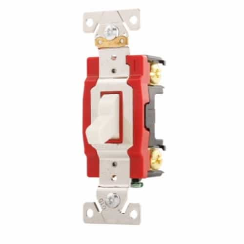 Eaton Wiring 20 Amp Toggle Switch, Single-Pole, Industrial, Light Almond