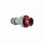 63 Amp Pin and Sleeve Plug, 3-Pole, 4-Wire, 415V, Red