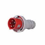 125 Amp Pin and Sleeve Plug, 4-Pole, 5-Wire, 415V, Red