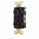 Eaton Wiring 15 Amp Duplex Receptacle, 2-Pole, 3-Wire, #14-10 AWG, 125V, Black