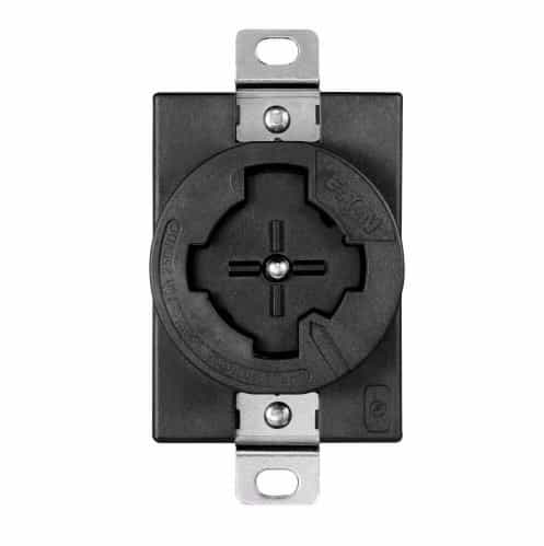 Eaton Wiring 30 Amp Locking Receptacle, 480V, Industrial Grade, Black