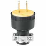 Eaton Wiring 15A Thermoplastic Rubber Plug, 2-Pole, 2-Wire, Straight, 125V, Black