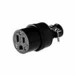 Eaton Wiring 15A Connector Theroplastic Rubber, 2-Pole, 3-Wire, Straight, 125V, BK
