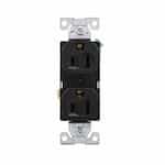 15 Amp Duplex Receptacle, 2-Pole, 3-Wire, 14-10 AWG, 5-15R, 125V, BLK