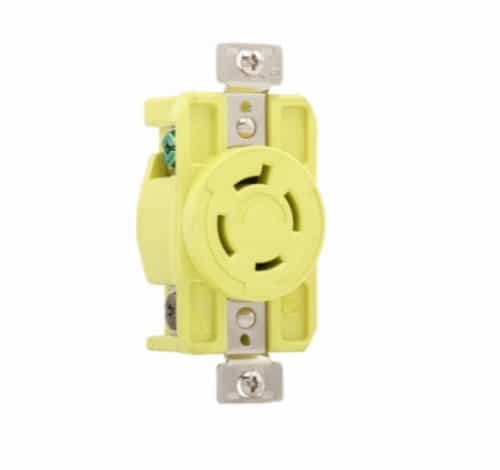 Eaton Wiring 30 Amp Locking Receptacle, Corrosion Resistant, NEMA 14-30, Yellow
