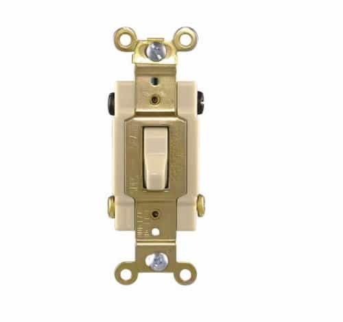 Eaton Wiring 20 Amp Toggle Switch, 4-Way, Commercial, Ivory