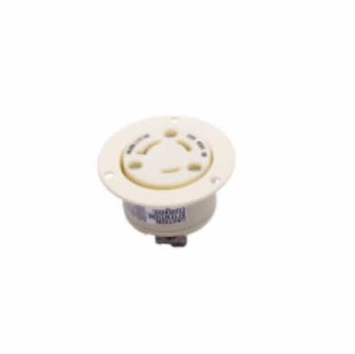 Eaton Wiring 30 Amp Flanged Outlet, NEMA L12-30, 480V, Black/White