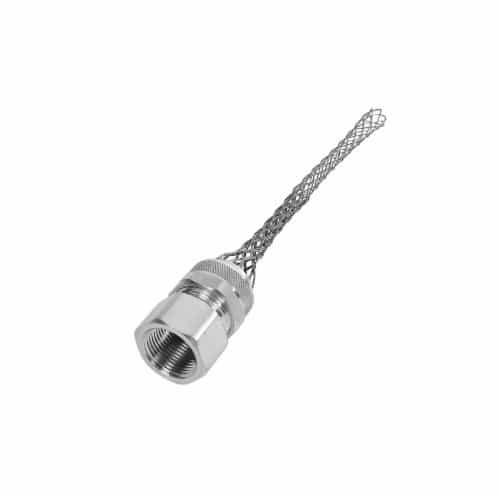 Eaton Wiring Strain Relief Cord Grip, 1" fitting, .56-.69", Straight, Aluminum Body