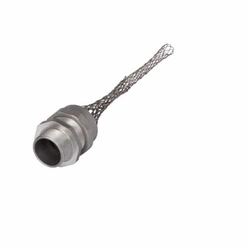 Eaton Wiring Strain Relief Cord Grip, 2.5" fitting, 2.187-2.312", Straight, Aluminum Body
