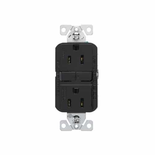 Eaton Wiring 15A Slim GFCI Receptacle Outlet, #14-10 AWG, 125V, Black