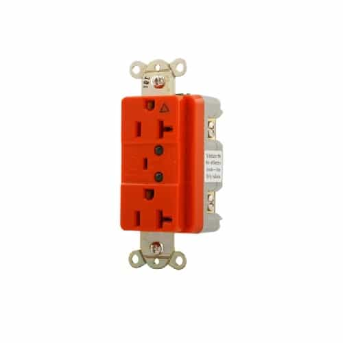 Eaton Wiring 15 Amp Duplex Receptacle w/LED Indicators & Switched Alarm, Orange