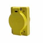 30 Amp Locking Receptacle, Industrial, NEMA L20-30, 347/600V, Yellow/Black