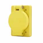 20 Amp Locking Receptacle, Watertight, NEMA L6-20, Yellow