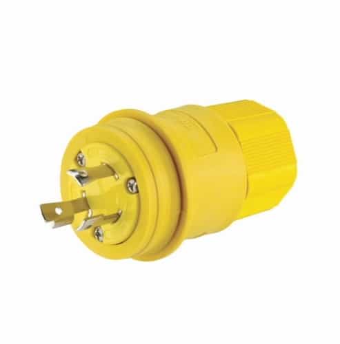 Eaton Wiring 30 Amp Locking Plug, Industrial, NEMA L8-30, 480V, Yellow/Black