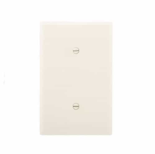 Eaton Wiring 1-Gang Blank Wall Plate, Strap Mount, Mid-Size, Almond