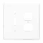 2-Gang Duplex & Toggle Wall Plate, Polycarbonate, White