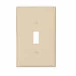 1-Gang Toggle Wall Plate, Mid-Size, Polycarbonate, Ivory