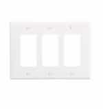 Eaton Wiring Mid-Size 3-Gang Duplex Decorator Polycarbonate Wallplate, White