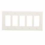 Eaton Wiring 5-Gang Decora Wall Plate, Mid-Size, Polycarbonate, Light Almond