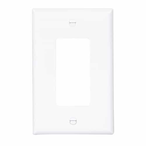 Eaton Wiring 1-Gang Decora Wall Plate, Mid-Size, Polycarbonate, White