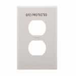 1-Gang Duplex Wall Plate, Mid-Size, GFCI Protected, White