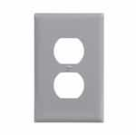 Eaton Wiring 1-Gang Duplex Wall Plate, Mid-Size, Polycarbonate, Gray