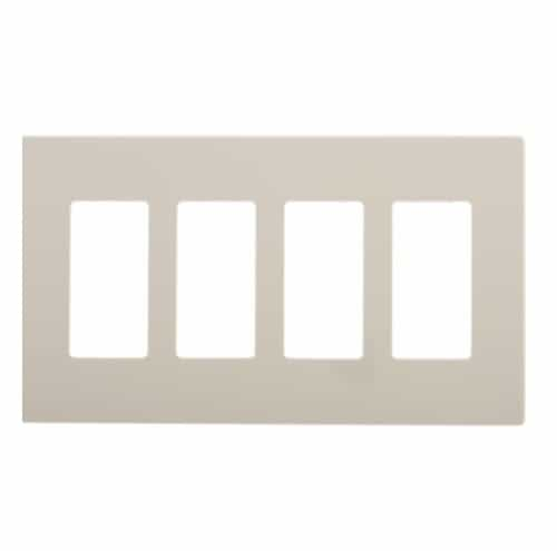 Eaton Wiring 4-Gang Decora Wall Plate, Mid-Size, Screwless, Light Almond