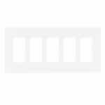 5-Gang Decora Wall Plate, Mid-Size, Screwless, White