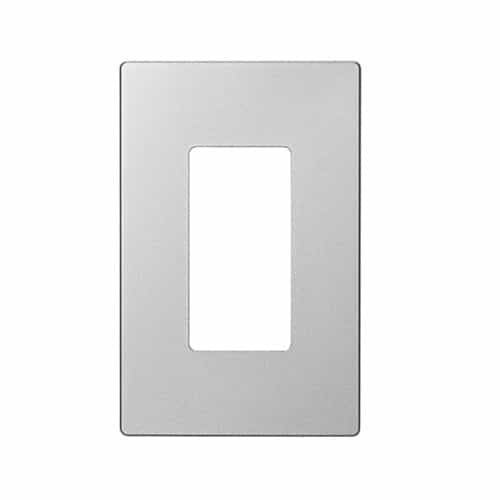 Eaton Wiring 1 Gang Wallplate, Screwless, Mid-Size, Silver Granite Finish