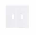 Eaton Wiring 2-Gang Toggle Wall Plate, Mid-Size, Screwless, White