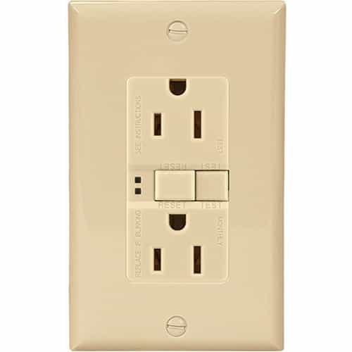Eaton Wiring 15 Amp Duplex GFCI NAFTA-Compliant Receptacle Outlet, Ivory