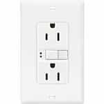 15 Amp Duplex GFCI Receptacle Outlet w/ Mid-Size Wallplate, White