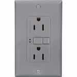 Eaton Wiring 20 Amp Duplex GFCI Receptacle Outlet, Gray