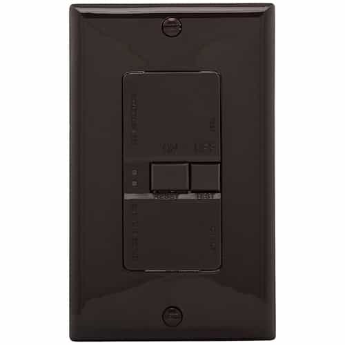 Eaton Wiring 20 Amp Blank Face GFCI Receptacle Outlet, Brown