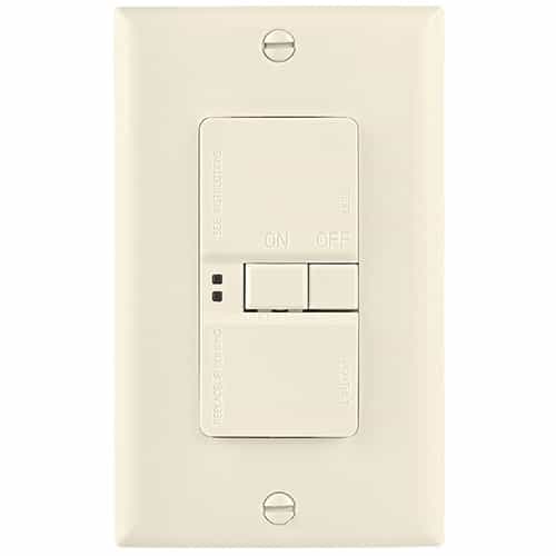 Eaton Wiring 20 Amp Blank Face GFCI Receptacle Outlet, Light Almond