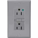 Eaton Wiring 15 Amp Hospital Grade GFCI Receptacle Outlet, Gray