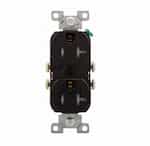 Eaton Wiring 20 Amp Duplex Receptacle, Tamper Resistant, NEMA 5-20R, Black